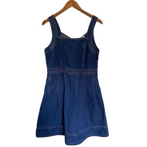 Joie Denim A-line Dress Pleated Retro Style Dark Wash Women’s 10